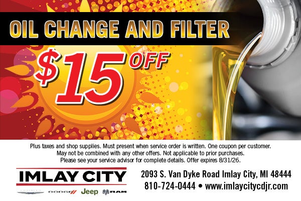 $15 Off Oil Change & Filter