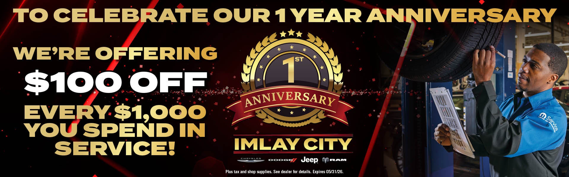 1 Year Anniversary Offer | Imlay City CDJR