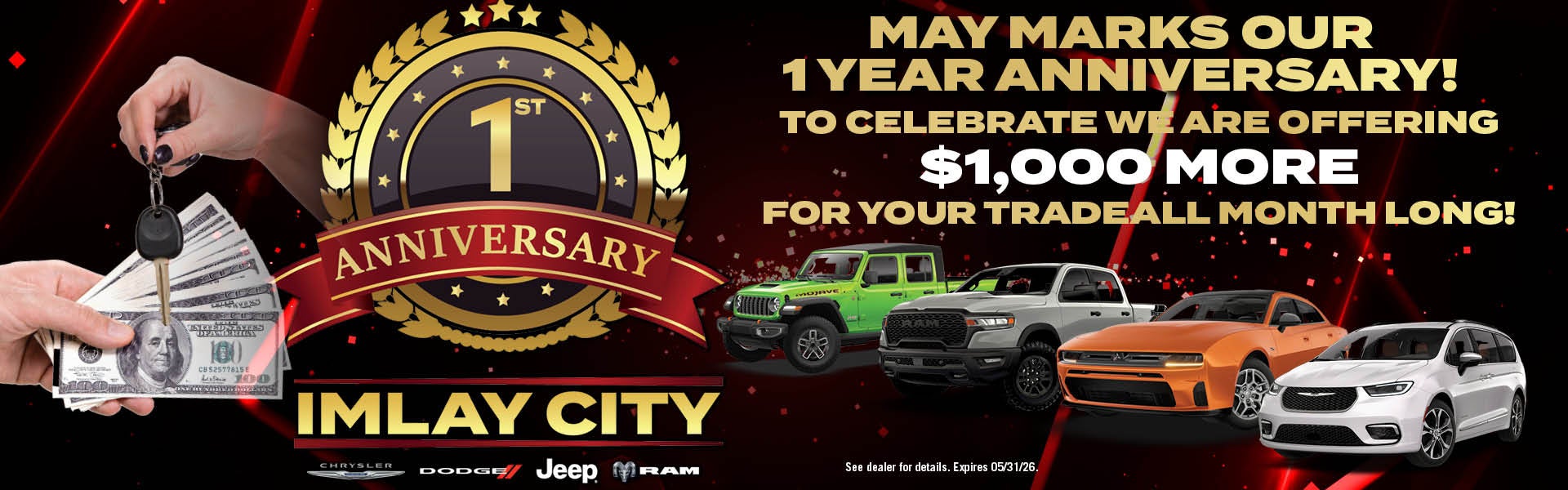 1 Year Anniversary Offer | Imlay City CDJR